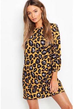 Leopardie šaty rovného strihu