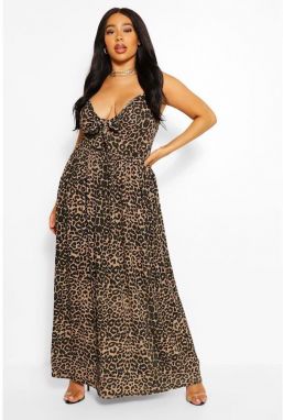 Maxi šaty s leopard vzorom