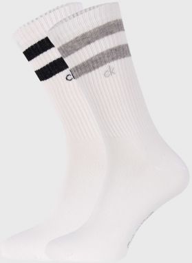 2 PACK bielych ponožiek Calvin Klein Maurice