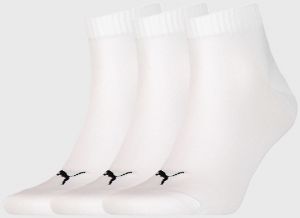 3 PACK bielych ponožiek Puma Quarter Plain