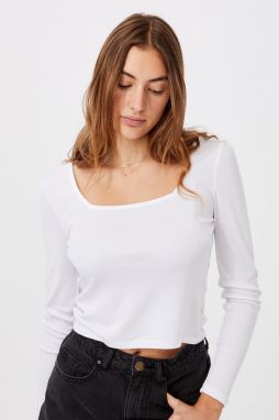 Dámske basic tričko s dlhým rukávom Serena biele